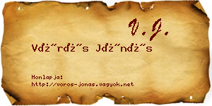 Vörös Jónás névjegykártya